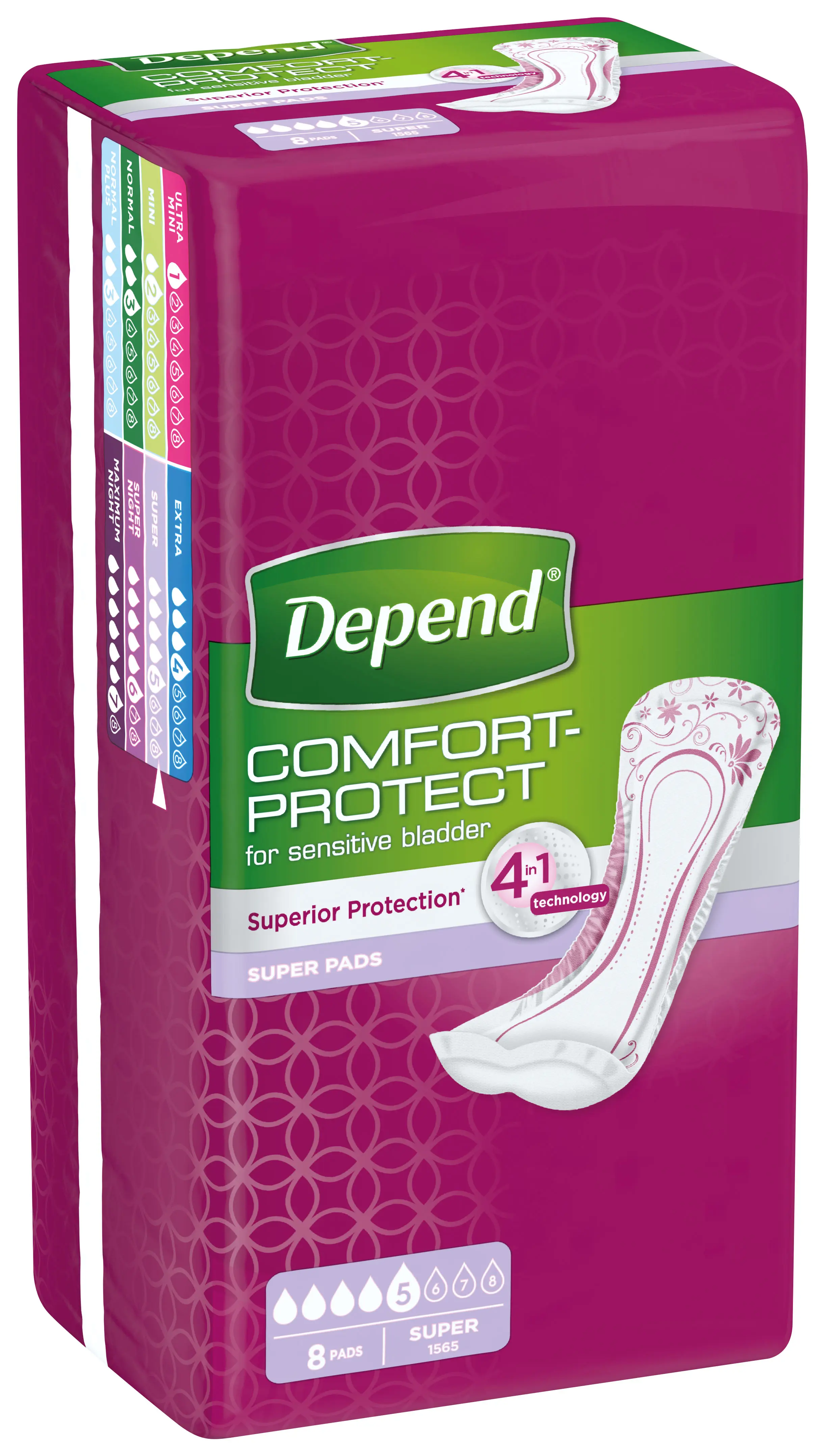 Depend Pads Super inkontinenční vložky ženy 8k…